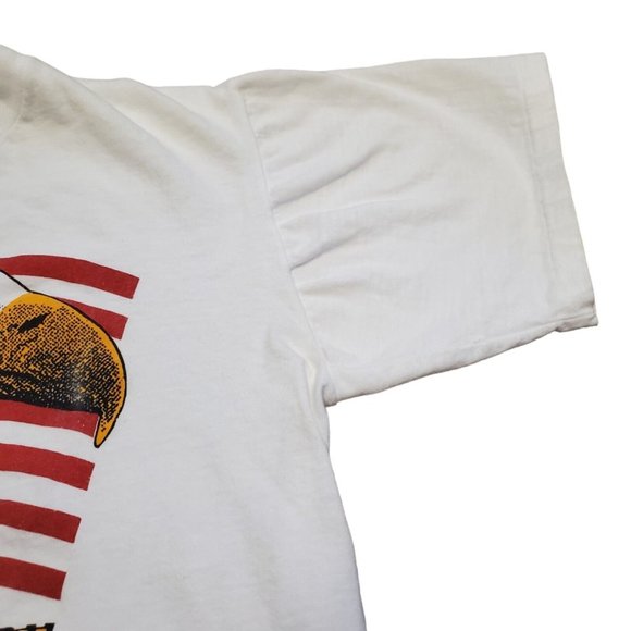 Vintage 90s Operation Desert Storm T-Shirt Single Stitch Eagle White Mens M - Picture 3 of 8
